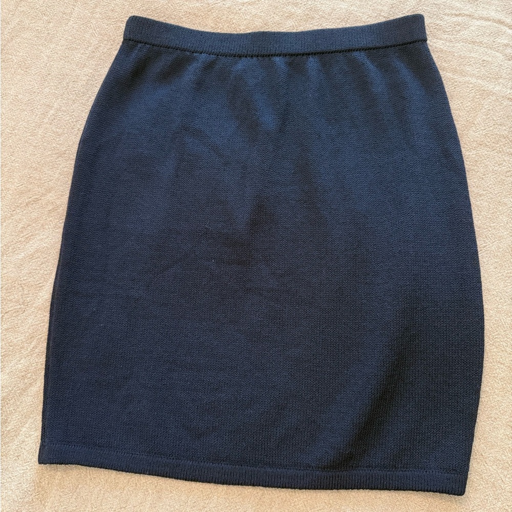 ST. JOHN  SJK Classic Navy Knit Pencil Skirt - Women